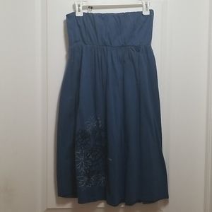 Embroidered tube top dress